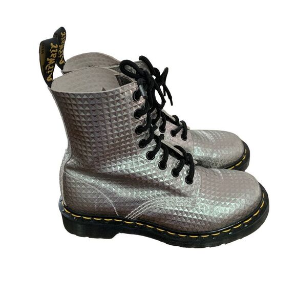 Dr. Martens 1460 Pascal Metallic Silver Gray AirWair Boots - Picture 1 of 11